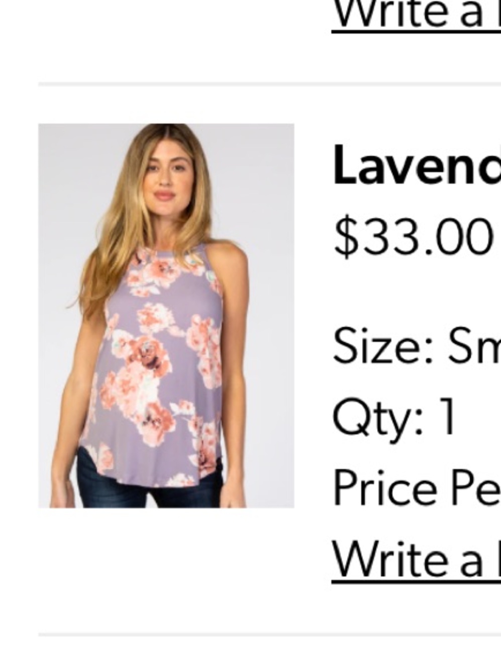 Pinkblush Lavender Floral Halter Maternity Tank Top